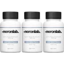 Aslan Yelesi Mantarı 20:1 Ekstrakt 1000 Mg 120 Tablet – Lion’s Mane Mushroom (Hericium Erinaceus) 3 Adet