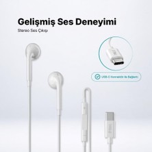 Rio 3 Usb-C Stereo Mikrofonlu Kulakiçi Kablolu Kulaklık Beyaz 2KMM16B