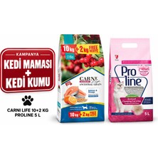 Carni Life Cranberry Somonlu Portakallı Kısır Kedi Maması 10+2 kg + Proline Baby Powder 1 x 5 L