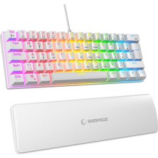 Rampage Ally K11 Beyaz Rainbow Q Bilek Destekli Blue Switch Gaming Oyuncu Klavye