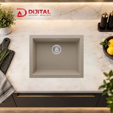 Real Stone K012 Gordion 60 Cappuccino Granit Mutfak Eviyesi 60X47,50 cm