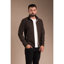 Zeki Özer Erkek Kahve Fitilli Hırka