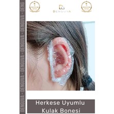 Denguva Özel Üretim Su Geçirmez Koruyucu Dayanıklı Hafif Şeffaf Herkese Uyumlu Kulak Bonesi 100 Adet