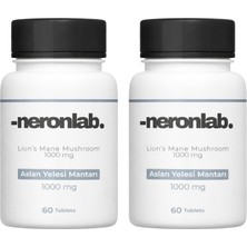 Aslan Yelesi Mantarı 20:1 Ekstrakt 1000 Mg 60 Tablet – Lion’s Mane Mushroom (Hericium Erinaceus) 2 Adet