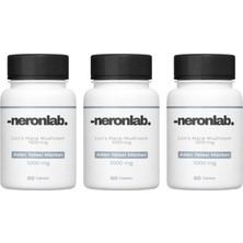 Aslan Yelesi Mantarı 20:1 Ekstrakt 1000 Mg 60 Tablet – Lion’s Mane Mushroom (Hericium Erinaceus) 3 Ader