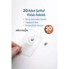 Maison Luré Askılık 20 Adet Şeffaf Vidalı , Duvar Delmeden