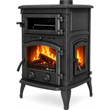 Firestove Fire Stove  FRS-012YK   Yandan Kapaklı 4 Camlı Kuzineli Pik Döküm Soba