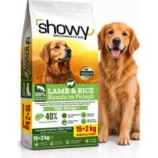 Showy Kuzulu ve Pirinçli Yetişkin Köpek Kuru Maması 15+2 kg