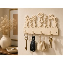 Maison Luré Askılık Çiçek Desenli Duvar Anahtarlığı – Dekoratif Anahtar Askılığı 23X10X3 cm