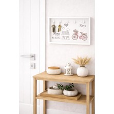 Maison Luré Askılık 5’li Dekoratif Duvar Anahtarlığı Kapı Yanı Anahtar Askılığı 30X20 cm