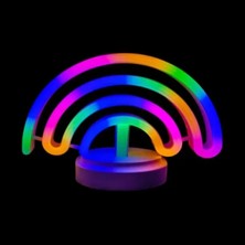 Marsilyan Neon Işıklı Gökkuşağı Masa Gece Lambası