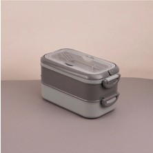 Maison Luré Yemek Kabı 2 Katlı Kaşık Çatallı Beslenme Kutusu 1,8 L