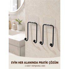 Maison Luré Askılık 2'li Yapışkanlı Duvar Askısı Mutfak Banyo Ev Için