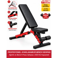 DURUH SPOR Profesyonel Ayarlanabilir Bench Sehpası Ağırlık Bench Press Sehpası I 500 kg Kapasiteli
