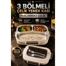 Maison Luré Yemek Kabı 3 Bölmeli 304 Paslanmaz Çelik Isı Yalıtımlı