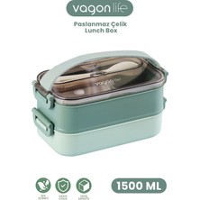Maison Luré Yemek Kabı 1500 ml Bento Lunch Box Ofis-Okul Için Sefer Tası