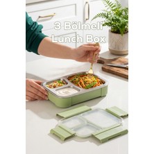 Maison Luré Yemek Kabı Paslanmaz Çelik Sızdırmaz Silikon Kapak 3 Bölmeli Yemek Termosu