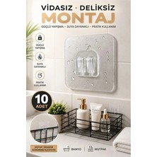 Maison Luré Askılık Şeffaf Yapışkanlı Askı, Banyo Mutfak Rafı Duvar Kancası, Matkap Gerektirmez