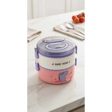 Maison Luré Yemek Kabı 2 Katlı Paslanmaz Çelik Beslenme Çatal Kaşık Yemek Kutusu
