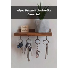 Maison Luré Askılık 4 Kancalı Ahşap Anahtar Askısı Duvar Rafı 20 x 8 cm