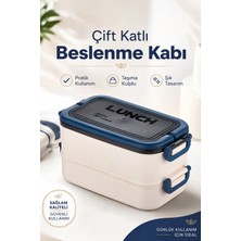 Maison Luré Yemek Kabı 2 Katlı Taşınabilir Diyet Beslenme Kutusu Saklama Kabı