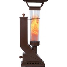 Etinova Compact If-18 Camlı Alev Lambası Dış Mekan Pelet Soba - Kahve