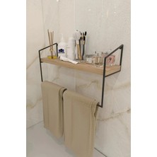 Maison Luré Askılık Ahşap Metal Raflı Havluluk Banyo Mutfak Düzenleyici