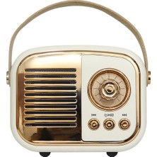 Mikado MD-24BT Beyaz 3W Tek Hoparlörlü Retro Müzik Kutusu USB ve TF Kart Destekli