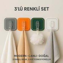 Maison Luré Askılık 3 Lü Renk Kendinden Yapışkanlı Güçlü Renkli