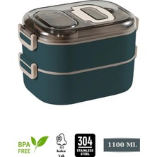 Maison Luré Kamp Yemek Seti Iki Katlı Sos Kaseli Kolay Kilitlenir Sefer Tası 1100 ml