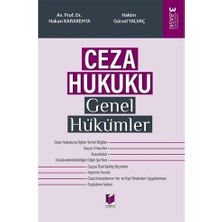Adalet Yayınevi Ceza Hukuku Genel Hükümler - Hakan Karakehya, Gürsel Yalvaç