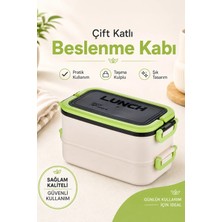 Maison Luré Yemek Kabı 2 Katlı Taşınabilir Diyet Beslenme Kutusu Saklama Kabı