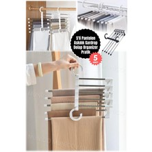 Maison Luré Askılık 5 Kancalı Pantolon Askıları Paslanmaz Çelik Elbise Askıları