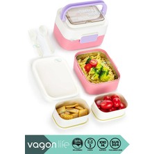 Maison Luré Kamp Yemek Seti 1010ML Çift Renkli Iki Katlı Çelik Kaseli 16X10X11.5CM Paslanmaz Çelik Sefe