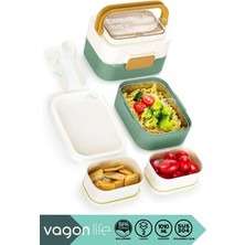 Maison Luré Kamp Yemek Seti 1010ML Çift Renkli Iki Katlı Çelik Kaseli 16X10X11.5CM Paslanmaz Çelik Sefe