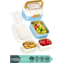Maison Luré Kamp Yemek Seti 1010ML Çift Renkli Iki Katlı Çelik Kaseli 16X10X11.5CM Paslanmaz Çelik Sefe