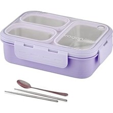 Maison Luré Saklama Kabı Vagonlife 620 ml Tek Kat Üç Bölmeli Metal Kaşıklı Sefer Tası