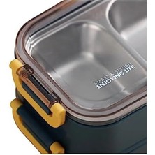 Maison Luré Yemek Kabı Bento 1400ML Lunchbox 2 Katlı Çelik Sefer Tası Yemek Kutusu Pembe