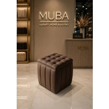 Maison Luré Puf & Bench Ithal Belora Kumaş Puf 40X40 cm Ultra Yumuşak Lüks Dokulu
