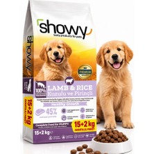 Showy Kuzulu ve Pirinçli Yavru Köpek Kuru Maması 15+2 kg