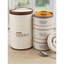 Maison Luré Yemek Kabı 3 Katlı Sızdırmaz Çelik/plastik Sefer Tası ve Beslenme Kutusu Seti