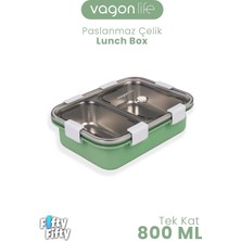 Maison Luré Kamp Yemek Seti 800 ml Tek Kat 2 Bölme Lunch Box Yeni Nesil Sefer Tası