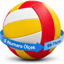 Jasper Voleybol Topu 5 Numara | Yumuşak Yüzeyli Kolay Tutuş | Dikişli Yapı | Sarı Kırmızı Beyaz