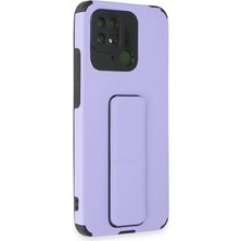Xiaomi Redmi 10C Uyumlu Kılıf Mega Standlı Silikon - Lila