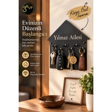 Maison Luré Askılık Aile Isimli Metal Anahtarlık Askısı Ev Figürlü Duvar Tipi