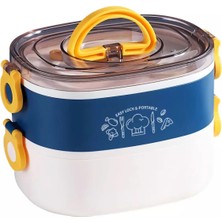 Maison Luré Yemek Kabı Üç Bölmeli 304 Paslanmaz Çelik Yemek Kutusu 1200ML