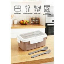 Maison Luré Yemek Kabı 3 Bölmeli Saklama Beslenme Kutusu Sefer Tası