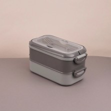 Maison Luré Yemek Kabı 2 Katlı Kaşık Çatallı Beslenme Kutusu 1,8 L