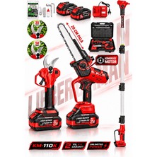 Lieber German Bl Motor Teleskopik 2 Li Set 20 cm Dal Budama Makinesi 50 cm Kademeli Budama Makası Makinası