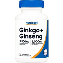 Nutricost Ginkgo 3,500 Mg   + Ginseng 3,000 Mg 120 Capsules -Zihinsel Performans ve Enerji Desteği